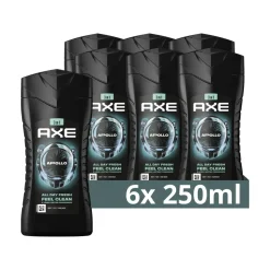 6x Axe 3-in-1 Douchegel Apollo 250 ml