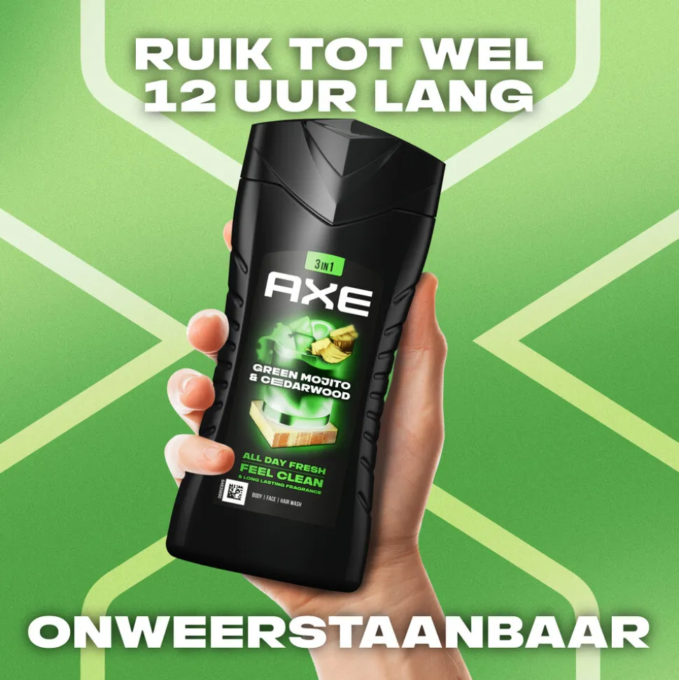 6x Axe 3-in-1 Douchegel Green Mojito & Cedarwood 250 ml