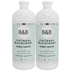 2x B&B Italiaanse Wasparfum Wasmiddel Katoen Bloem 1000 ml