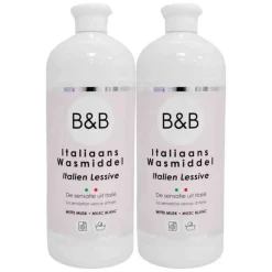 2x B&B Italiaanse Wasparfum Wasmiddel Witte Musk 1000 ml