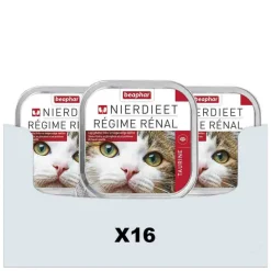 16x Beaphar Nierdieet Kattenvoer Nat Naturel 100 gr