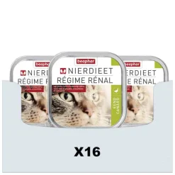 16x Beaphar Nierdieet Kattenvoer Nat Eend 100 gr