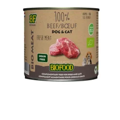 12x BF Petfood Biofood Organic Hond en Kat 100% Rund 200 gr