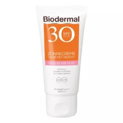 2x Biodermal Zonnecreme Gezicht Gevoelige Huid SPF 30 50 ml