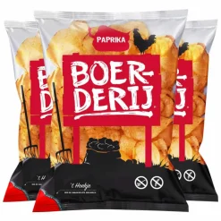 3x Boerderij Chips Paprika 190 gr
