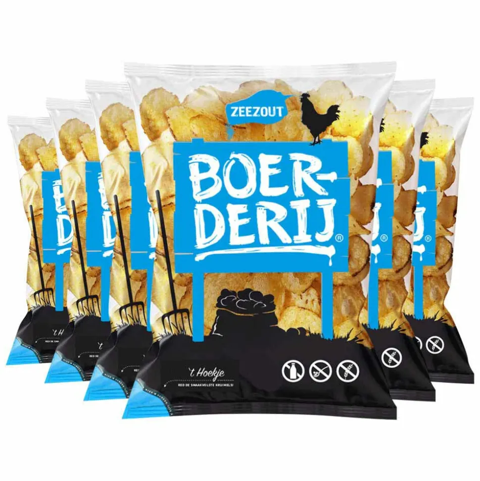6x Boerderij Chips Zeezout 190 gr