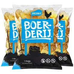 3x Boerderij Chips Zeezout 190 gr