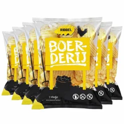 6x Boerderij Chips Zeezout Ribbel 190 gr