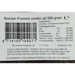 3x Boerjan Pruimen Zonder Pit 500 gr