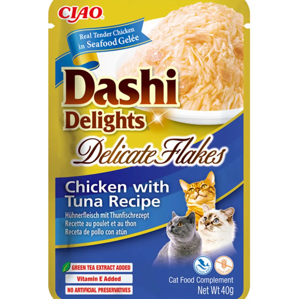 12x Ciao Dashi Delights Delicate Flakes Kattenvoer Nat Chicken & Tuna 40 gr