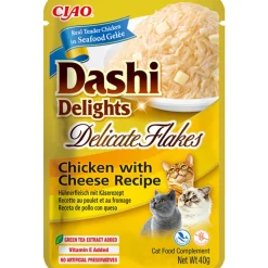 12x Ciao Dashi Delights Delicate Flakes Kattenvoer Nat Chicken & Cheese 40 gr