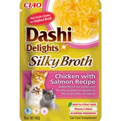 12x Ciao Dashi Delights Silky Broth Kattenvoer Nat Chicken & Salmon 40 gr