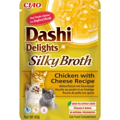 12x Ciao Dashi Delights Silky Broth Kattenvoer Nat Chicken & Cheese 40 gr