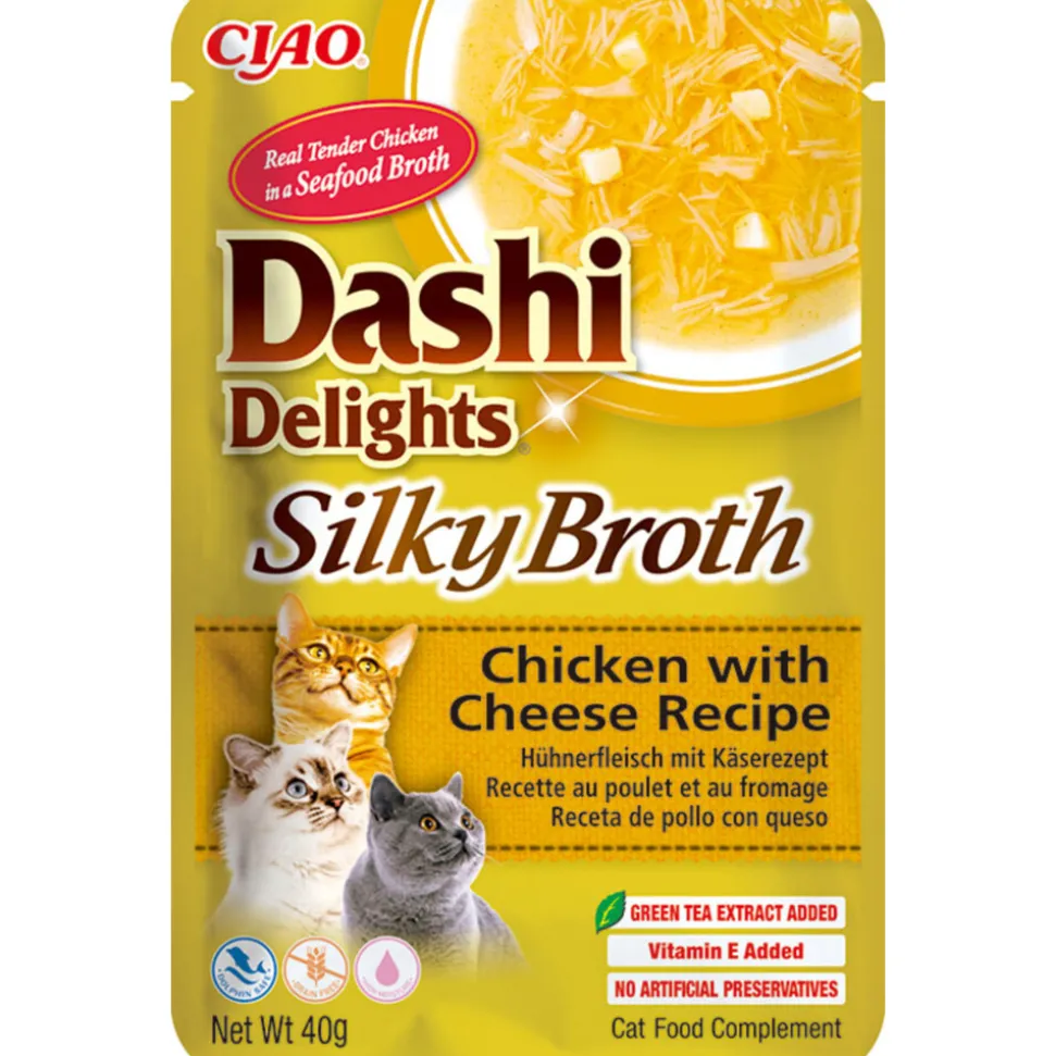 12x Ciao Dashi Delights Silky Broth Kattenvoer Nat Chicken & Cheese 40 gr