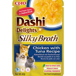 12x Ciao Dashi Delights Silky Broth Kattenvoer Nat Chicken & Tuna 40 gr