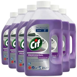 6x Cif Professional 2-in-1 Desinfecterende Keukenreiniger Pro Formula 2 liter