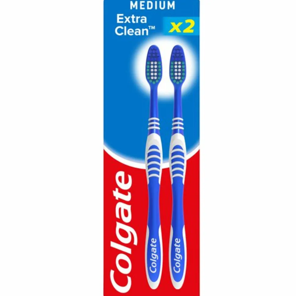 12x Colgate Tandenborstel Extra Clean Medium 2 stuks