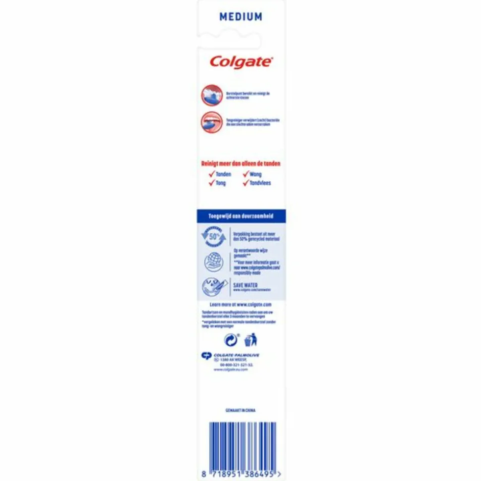 12x Colgate Tandenborstel Extra Clean Medium 2 stuks