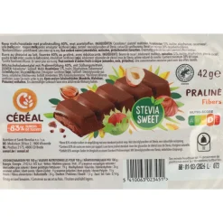 6x Céréal Chocolade Reep Praliné 42 gr