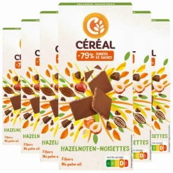 6x Céréal Chocotablet Hazelnoot 80 gr
