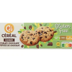 3x Céréal Cookies met stukjes Chocolade Glutenvrij en Lactosevrij 150 gr