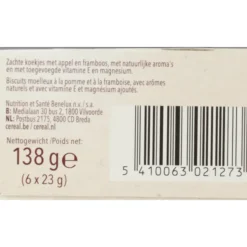 3x Céréal Koekjes Appel-Framboos 138 gr