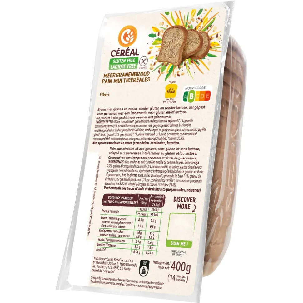 3x Céréal Meergranen Brood 400 gr