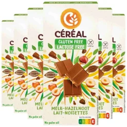 5x Céréal Melkchocolade Tablet met Hazelnoot 100 gr