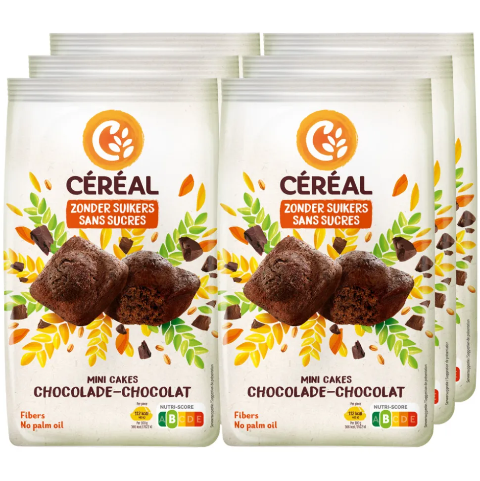 6x Céréal Mini Cakes Chocolade 196 gr