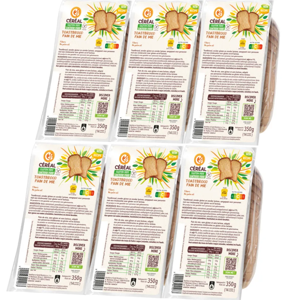 6x Céréal Toastbrood 350 gr