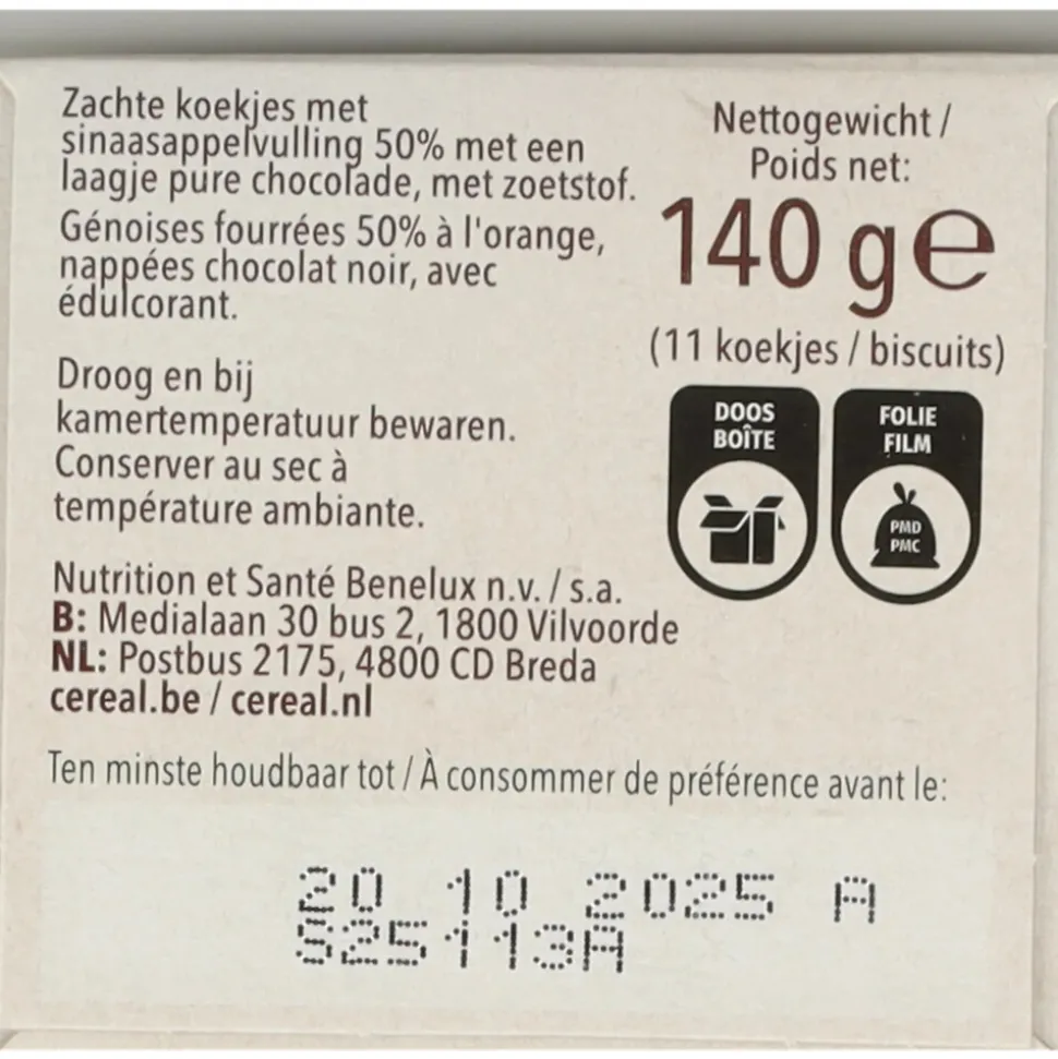 8x Céréal Zachte Koekjes Sinaasappel Delight 140 gr