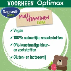 2x Dagravit Natural Kids Multivitaminen Framboos 60 kauwtabletten