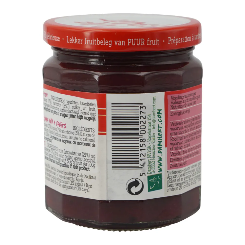 3x Damhert Confituur Puur Fruit 4 Vruchten 315 gr