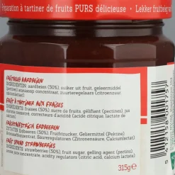 3x Damhert Puur Fruit Confiture Aardbei 315 gr