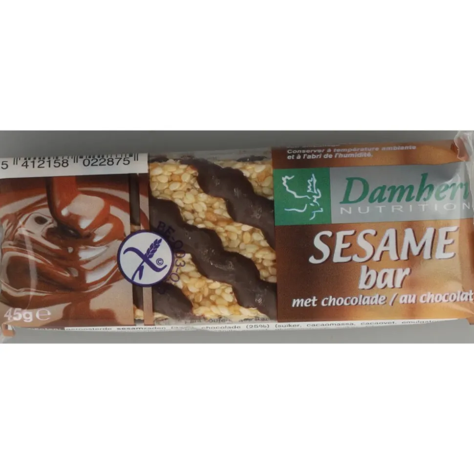 3x Damhert Traditional Sesambar Chocolade Glutenvrij 45 gr