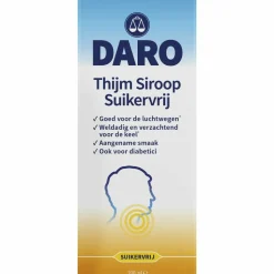 2x Daro Thijmsiroop Suikervrij 200 ml
