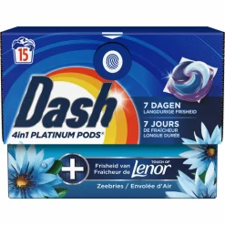4x Dash Wasmiddelcapsules 4in1 Platinum Pods Zeebries 15 stuks
