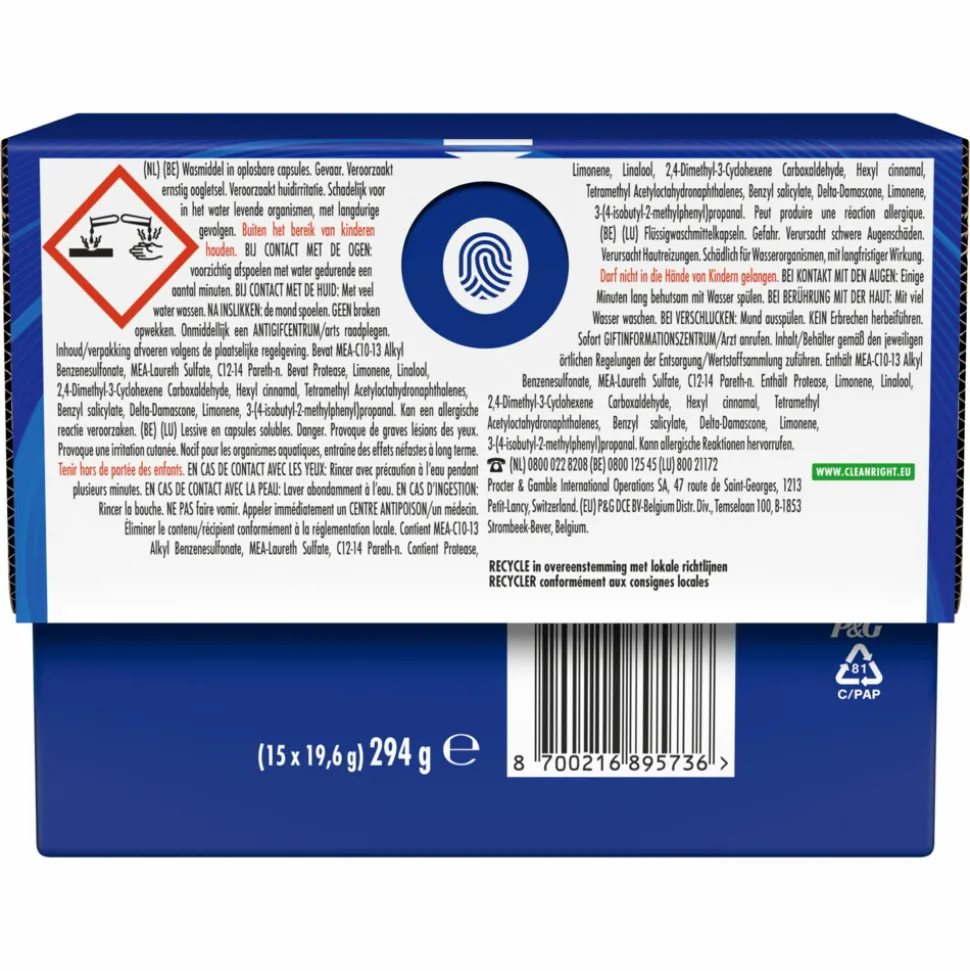 4x Dash Wasmiddelcapsules 4in1 Platinum Pods Zeebries 15 stuks