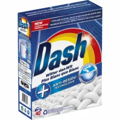 3x Dash Waspoeder Witter dan Wit 40 Wasbeurten 2,4 kg