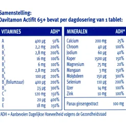 2x Davitamon Actifit 65+ 70 tabletten