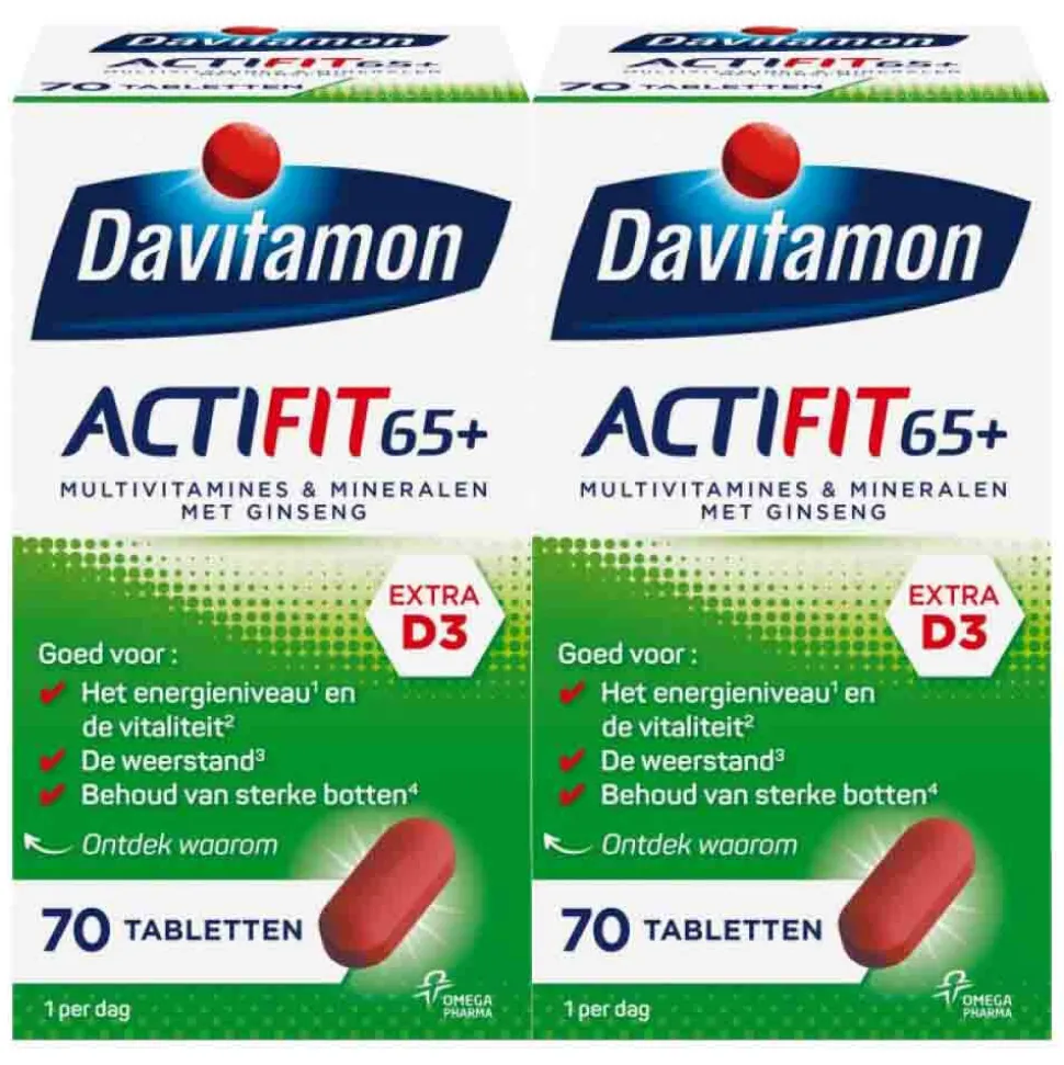 2x Davitamon Actifit 50+ Omega-3 Visolie 90 capsules
