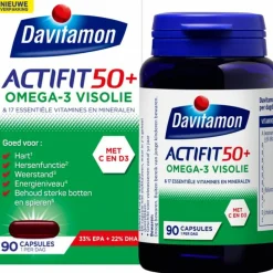 2x Davitamon Actifit 50+ Omega-3 Visolie 90 capsules