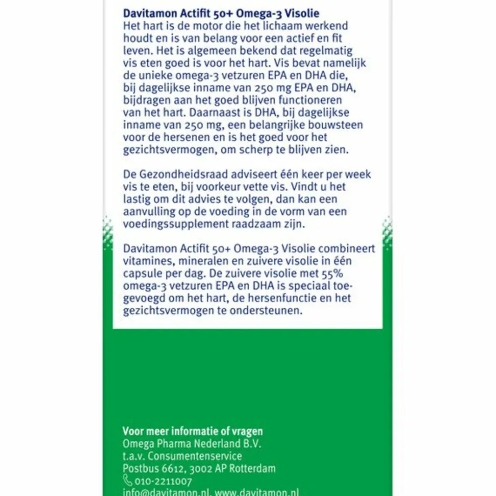 2x Davitamon Actifit 50+ Omega-3 Visolie 90 capsules