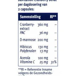 2x Davitamon Cranberry 30 capsules