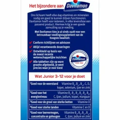 2x Davitamon Junior 3+ Kauwvitamines Framboos 120 kauwtabletten