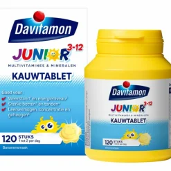 2x Davitamon Junior 3+ Kauwvitamines Banaan 120 kauwtabletten