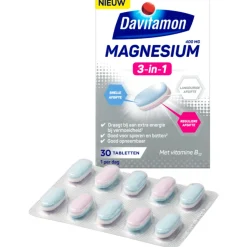 2x Davitamon Magnesium 3 in 1 30 tabletten
