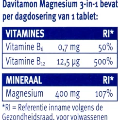 2x Davitamon Magnesium 3 in 1 30 tabletten