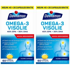 2x Davitamon Omega-3 Visolie 60 capsules
