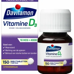 2x Davitamon Vitamine D 10 MCG Volwassenen 150 smelttabletten